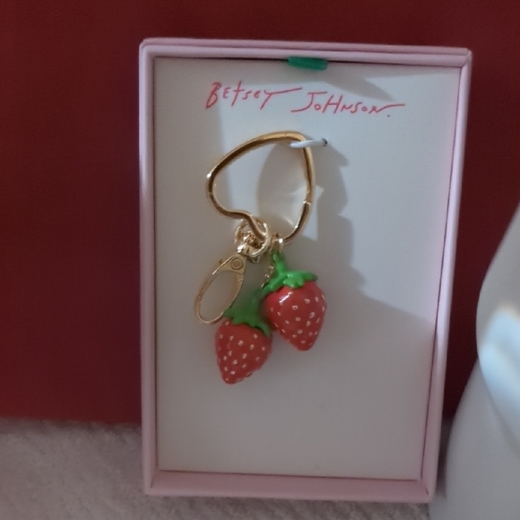 Betsey Johnson Accessories - Betsey Johnson Strawberry Key Holder or Bag Bling - Red and Green